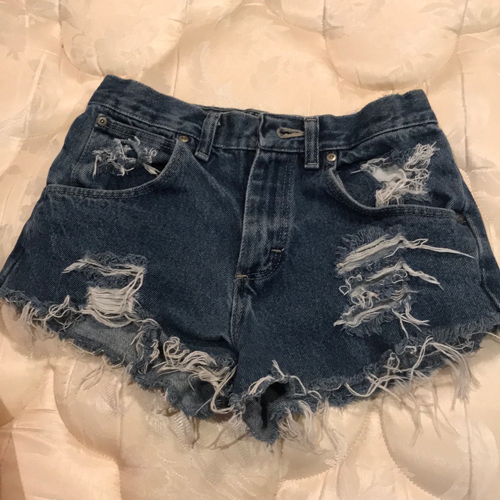 Wrangler distressed high waisted shorts